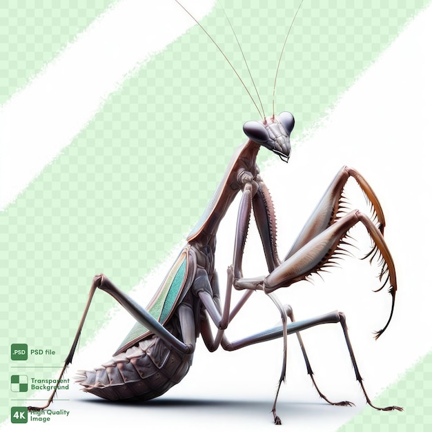 PSD el fondo transparente de la mantis orante