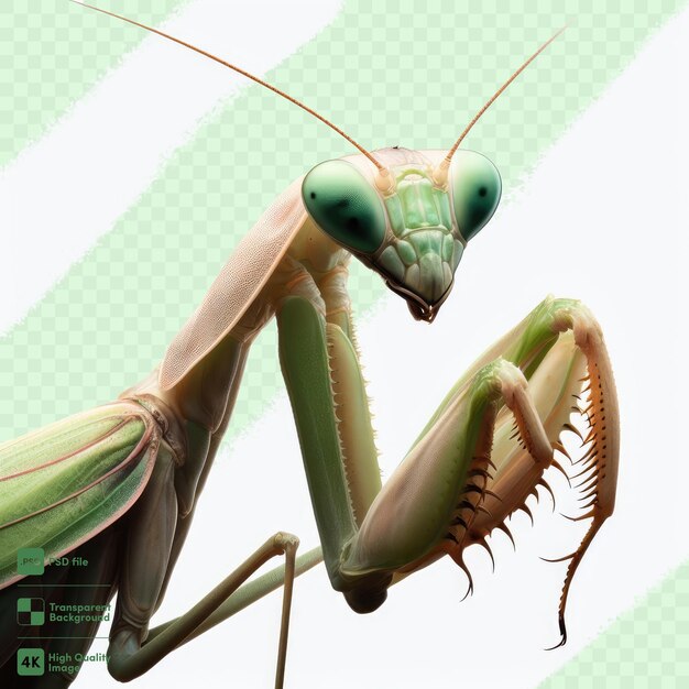 PSD el fondo transparente de la mantis orante