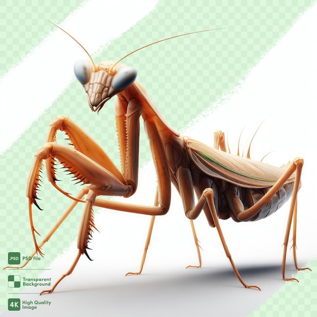 PSD el fondo transparente de la mantis orante