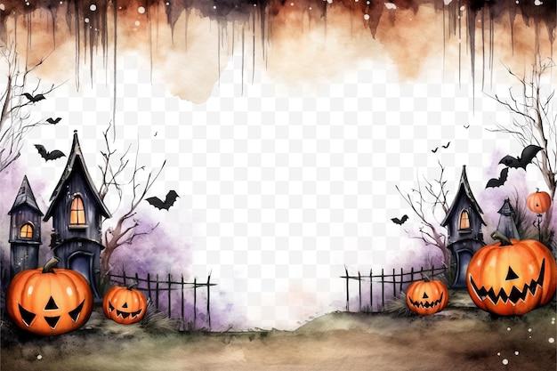 PSD fondo transparente de marco de halloween