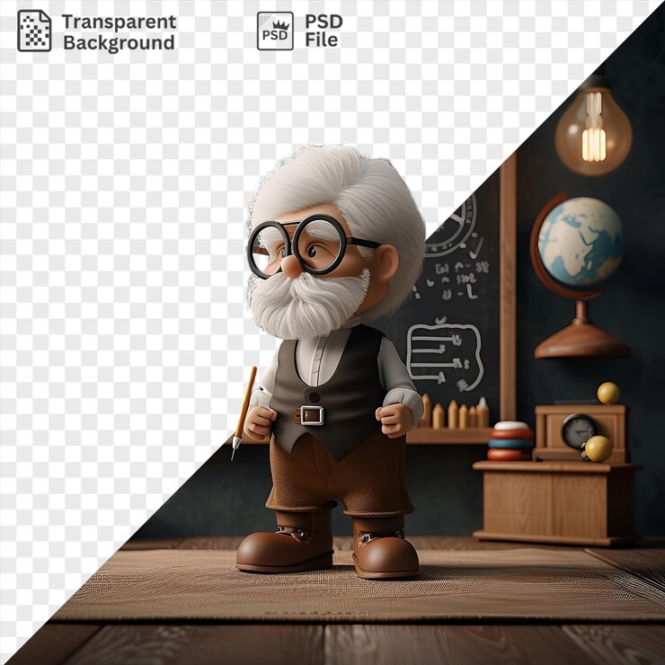 PSD fondo transparente matemático 3d resolviendo ecuaciones complejas en una pizarra