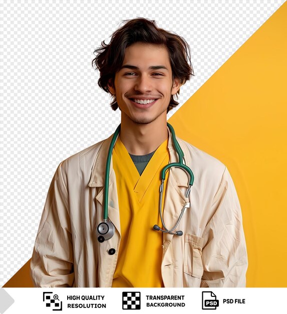 PSD fondo transparente con médico aislado con un estetoscopio png psd