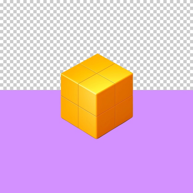 Fondo transparente de objeto aislado cubo isométrico