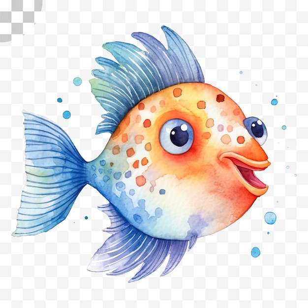 PSD fondo transparente de peces de acuarela