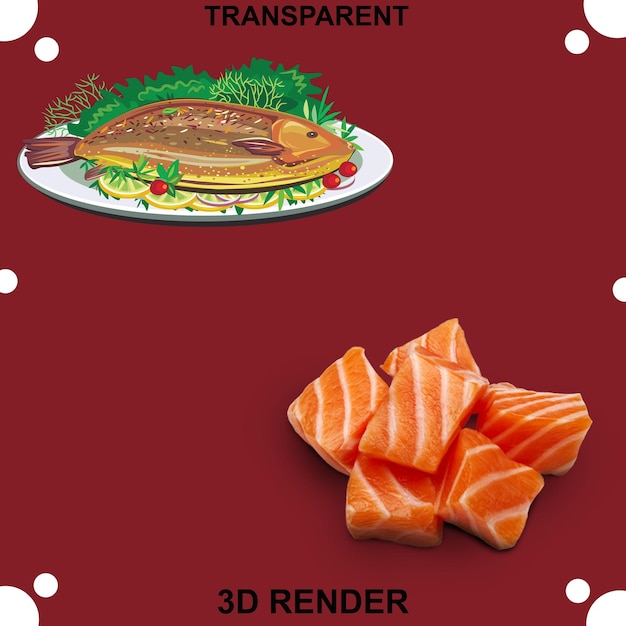 Fondo transparente de pescado frito