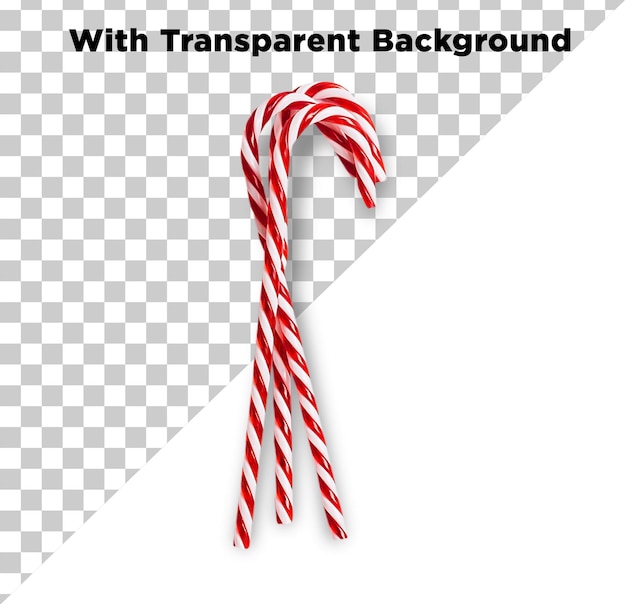 Fondo transparente PNG PSD de Candy Cane