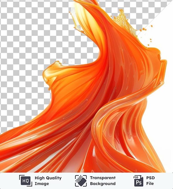 Fondo transparente psd abstracto rayas fundidas símbolo vectorial lava color naranja del año