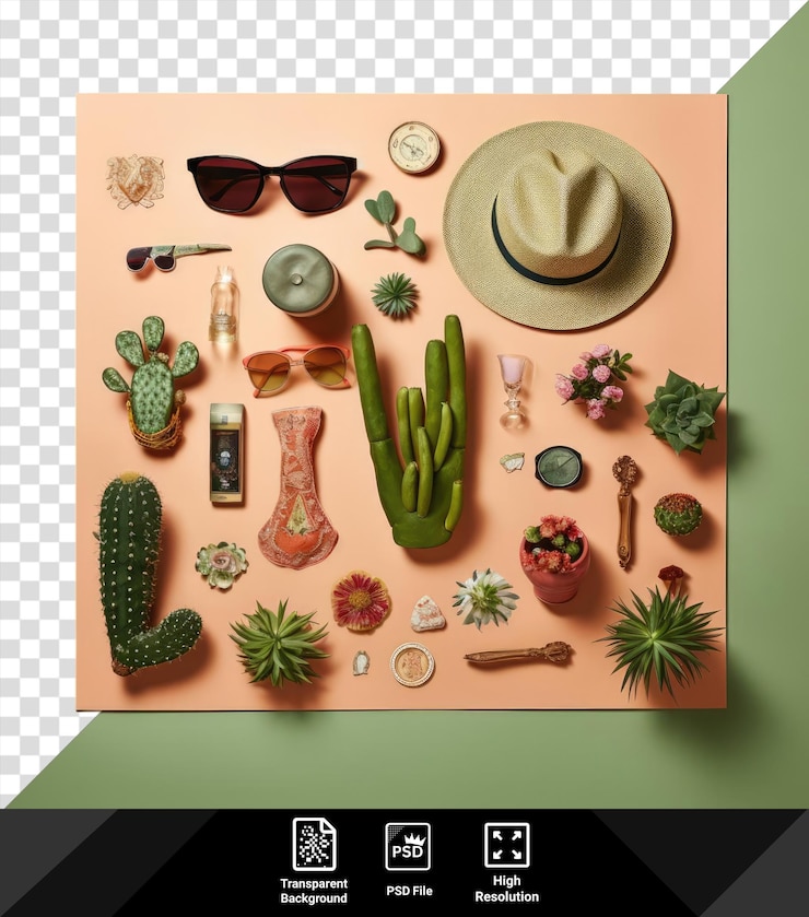 PSD fondo transparente psd cinco de mayo elemento conjunto el cactus