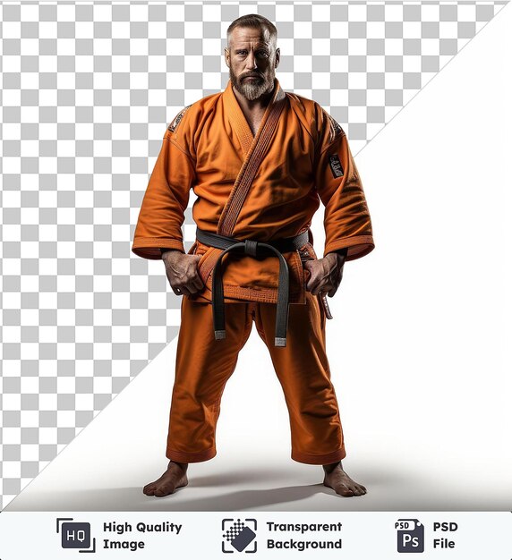 PSD fondo transparente psd fotografía realista entrenamiento de artes marciales del maestro de judo