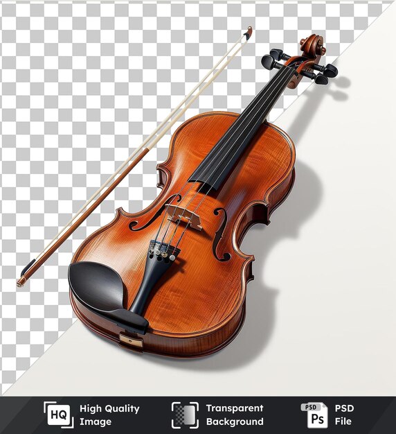 Fondo transparente psd fotografía realista del violín de luthier en la fabricación