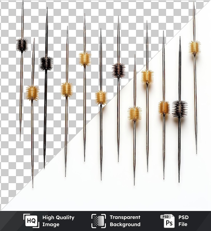 PSD fondo transparente psd fotográfico realista acupunturista _ s agujas un par de tijeras