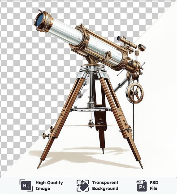 Fondo transparente psd fotográfico realista astrónomo _ s telescopio mirando en la distancia