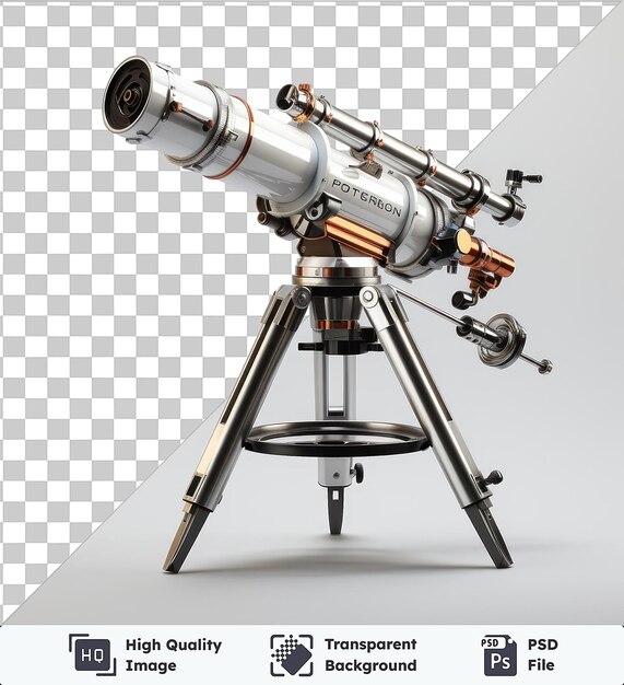 PSD fondo transparente psd fotográfico realista astrónomo _ s telescopio mirando en la distancia