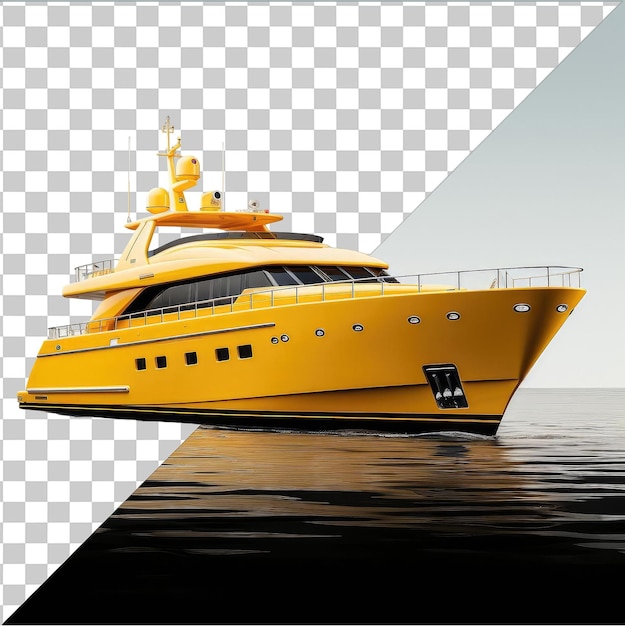 PSD fondo transparente psd fotográfico realista capitán de yate _ s yate el barco amarillo