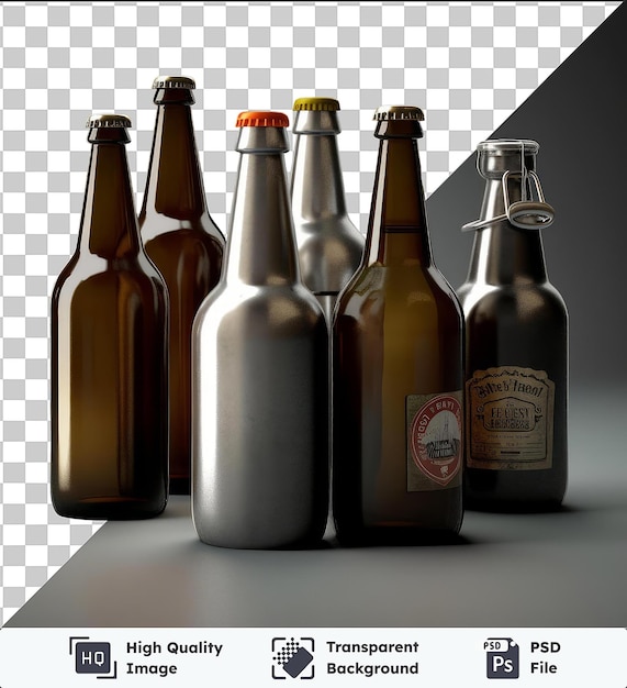 PSD fondo transparente psd fotográfico realista cervecero _ s botellas de cerveza la tienda de cerveza