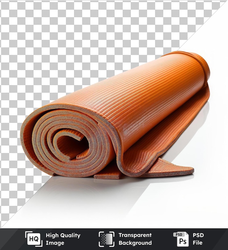 PSD fondo transparente psd fotográfico realista del instructor de yoga y la alfombra de yoga