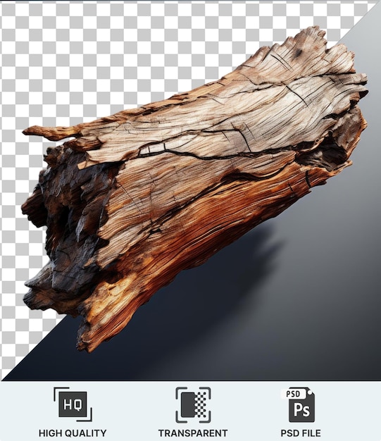 Fondo transparente psd un pedazo de madera
