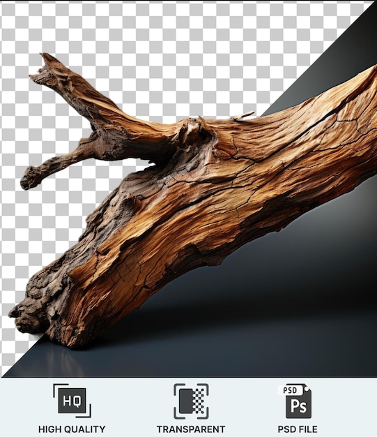 PSD fondo transparente psd una rama de madera a la deriva