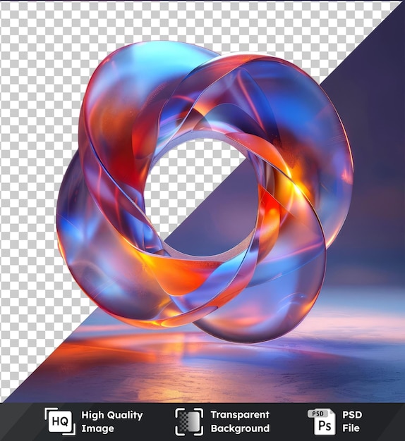 Fondo transparente psd símbolo de hashtag representación de un modelo 3d de un anillo