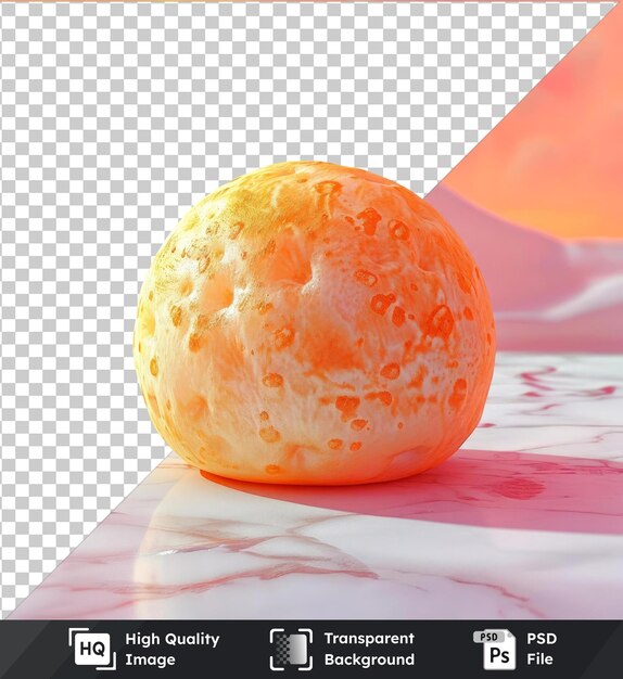 PSD fondo transparente psd con sombra rosada en primer plano con huevo de pao de queijo