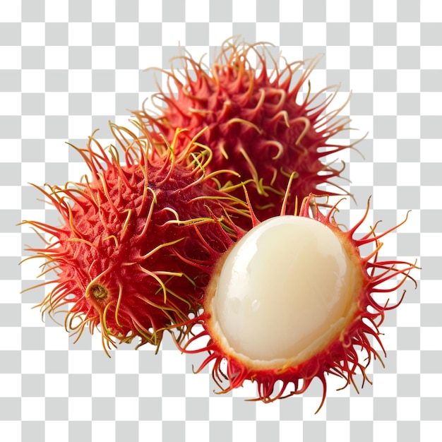 PSD fondo transparente de rambutan de frutas