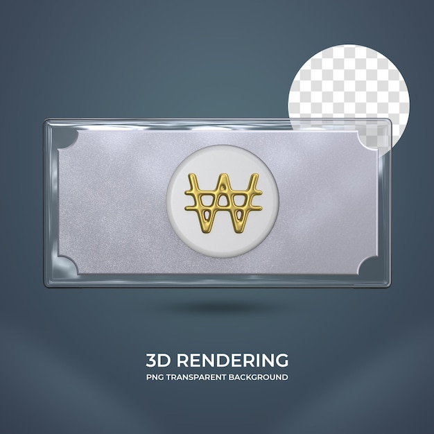 Fondo transparente de renderizado 3d de moneda ganada realista