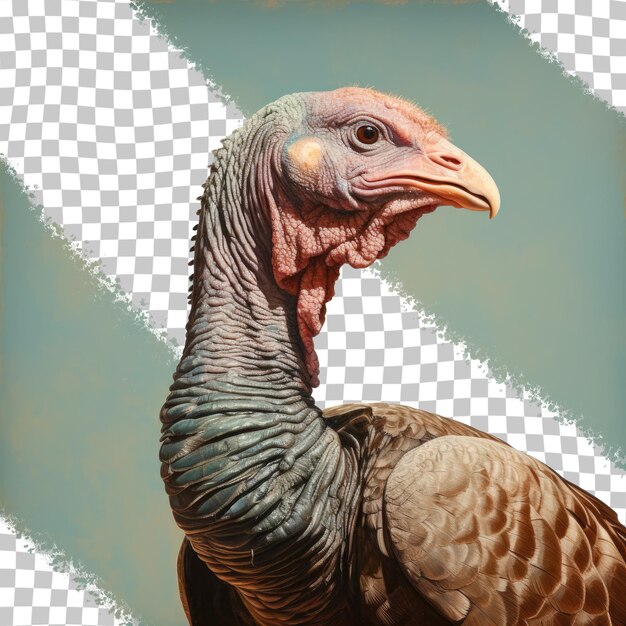 PSD fondo transparente con el retrato de un pavo