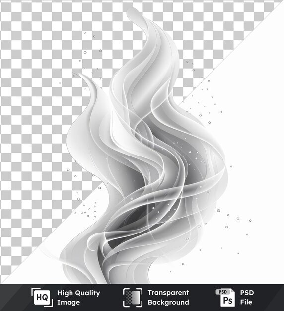 PSD fondo transparente con rizos de humo abstractos aislados símbolo vectorial humo gris místico en un fondo aislado