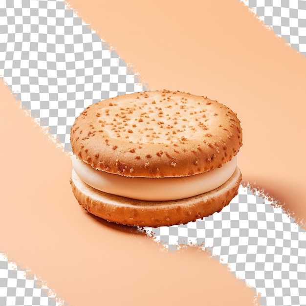 Fondo transparente con sándwich de galleta