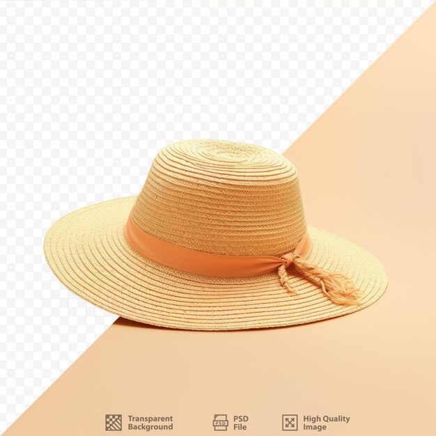 PSD fondo transparente con sombrero de paja