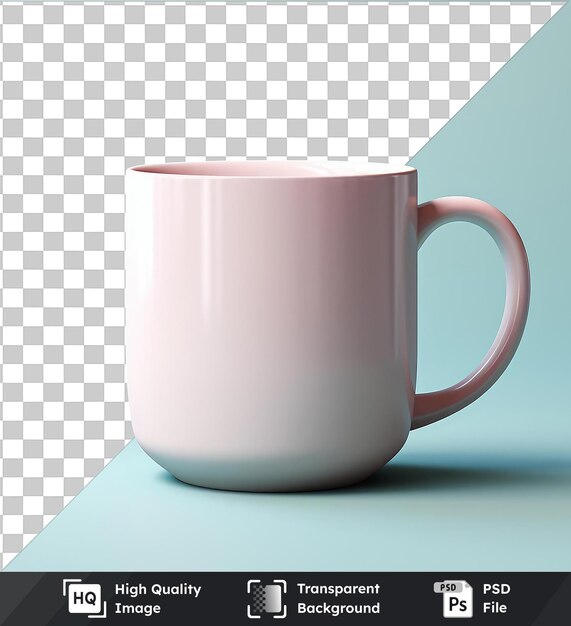 PSD fondo transparente taza de psd taza blanca sobre un fondo azul