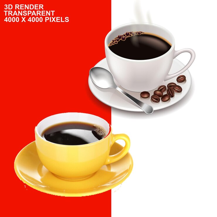 PSD fondo transparente para tazas de café