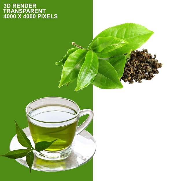 Fondo transparente de té verde