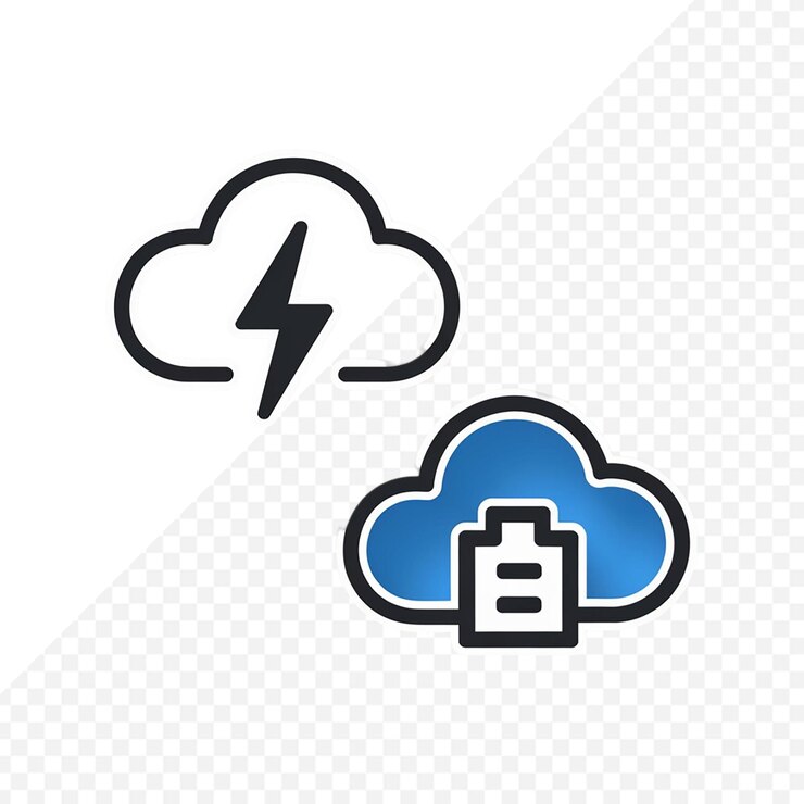 PSD el fondo transparente del vector establecido por el icono de la nube y el almacenamiento en la nube