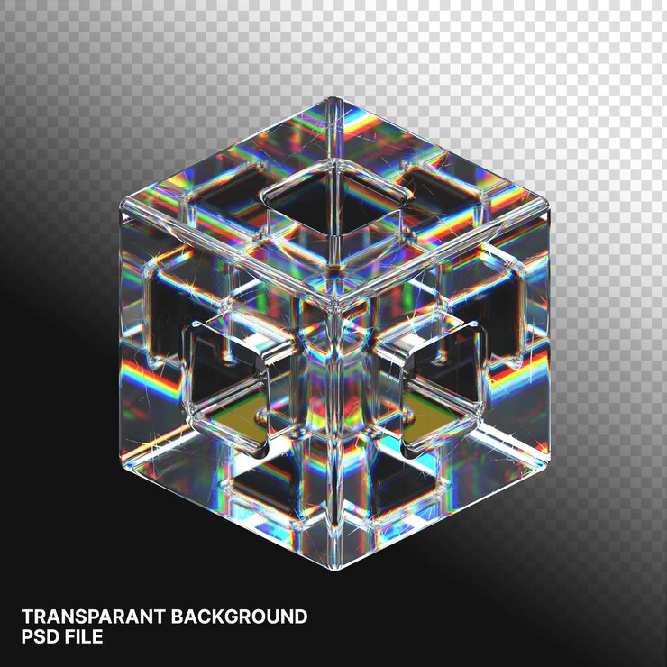 PSD un fondo transparente de vidrio 3d abstract maravilloso