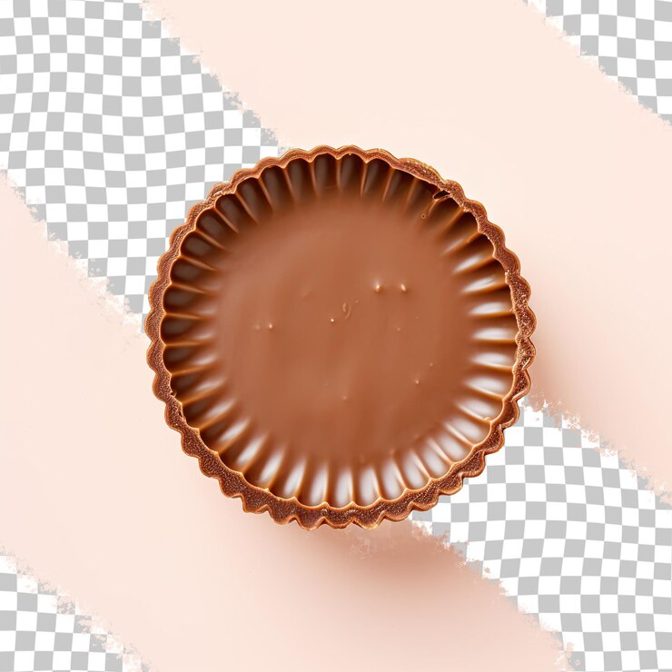 PSD fondo transparente vista de arriba de la taza de mantequilla de maní sabrosa