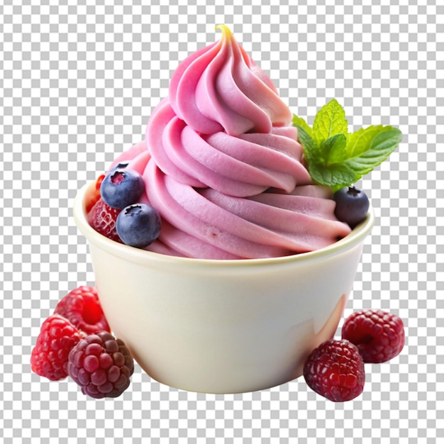 PSD fondo transparente de yogur congelado