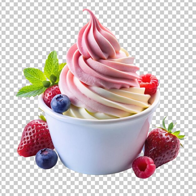 PSD fondo transparente de yogur congelado