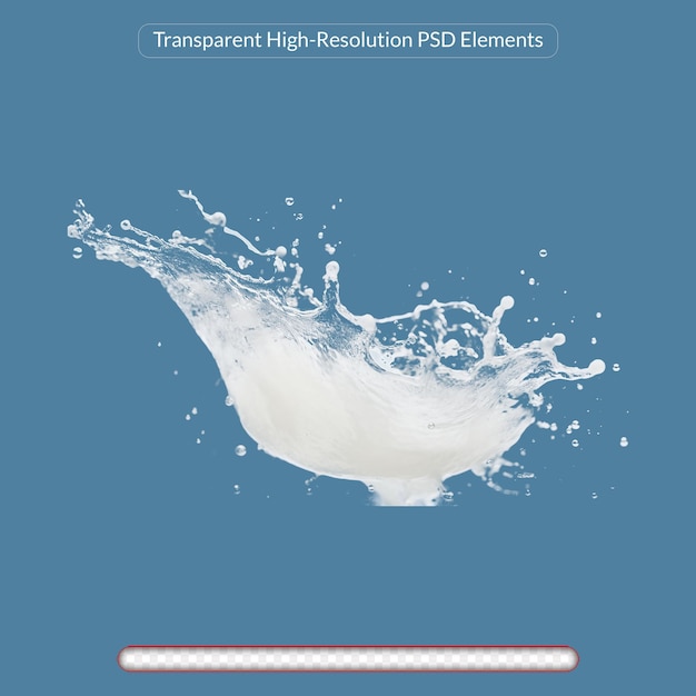 Fondo trasparente isolato a spruzzi di latte o di liquido bianco
