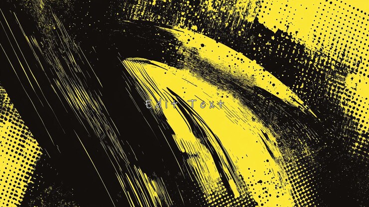 PSD fondo de trazas de pintura negras y amarillas abstractas