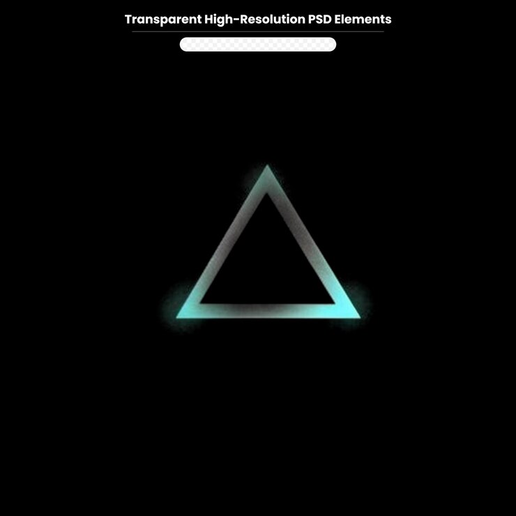 PSD fondo de triángulo de neón azul frontera triangular con efectos de luz