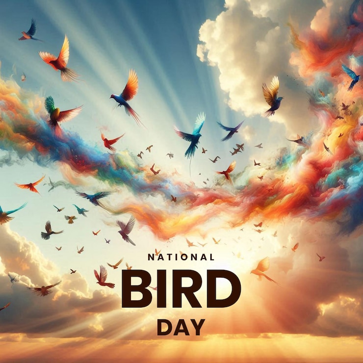 PSD un fondo único y elegante para el día nacional de las aves