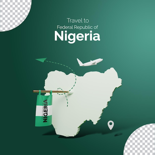 PSD fondo de vacaciones y días festivos con publicación de viajes de nigeria