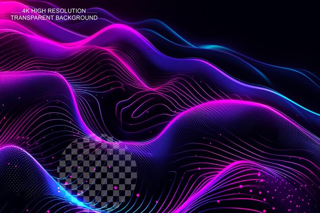 Fondo vectorial Abstracto Formas brillantes de neón en un fondo transparente