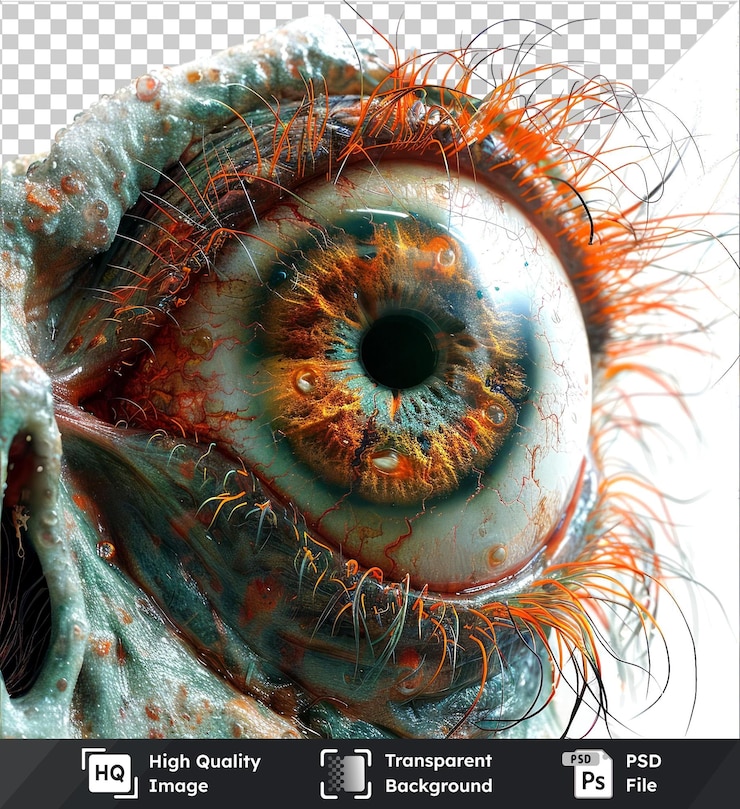 PSD fondo vectorial de imagen psd para el encuentro del monstruo de halloween con un ojo humano