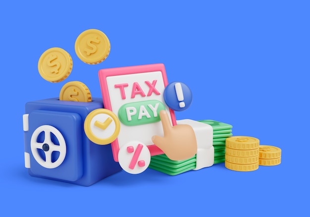 Fondo de ventas de impuestos 3d