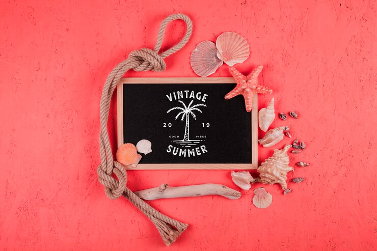PSD fondo veraniego en living coral