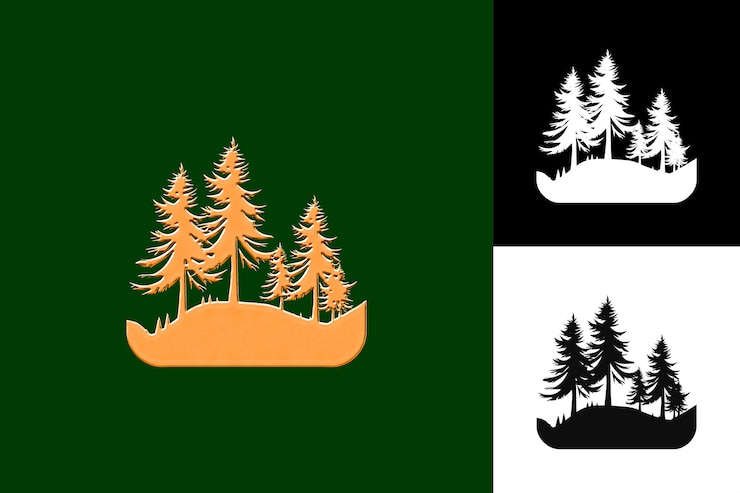 PSD un fondo verde con una imagen de árboles y una tabla de nieve con las palabras citas árboles citas en él