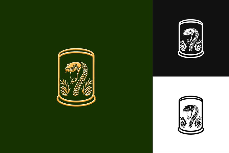 PSD un fondo verde y negro con una serpiente en el medio