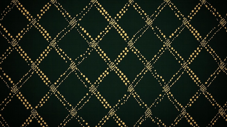 PSD fondo verde oscuro con líneas diagonales doradas y puntos que forman un patrón de cuadrícula